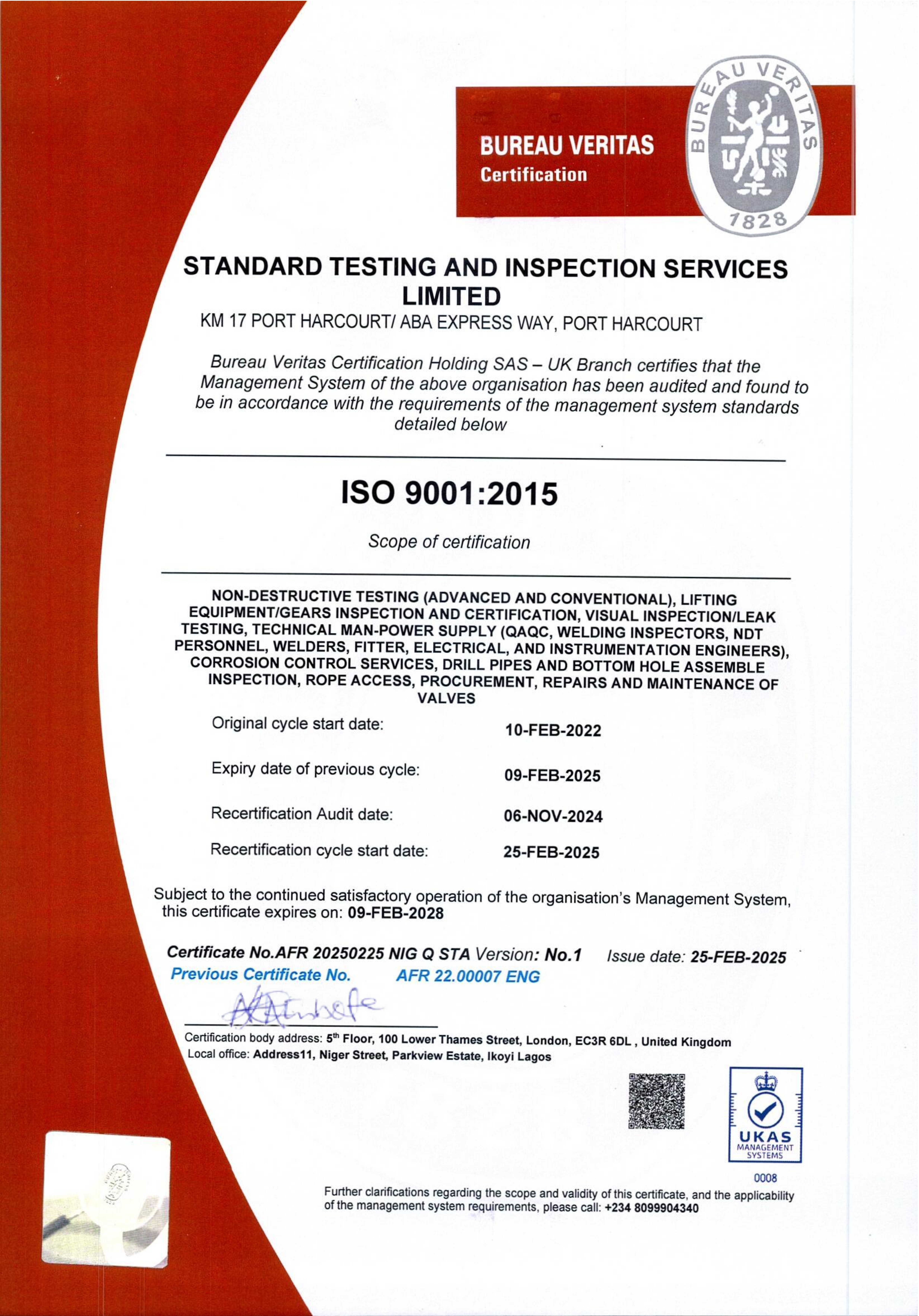 ISO 9001 Certification